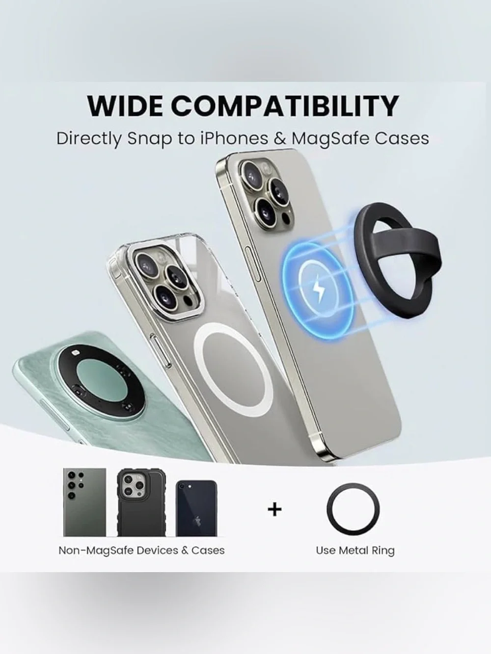 💞 New Black Silicone Magnetic Ring Cell Phone Grip